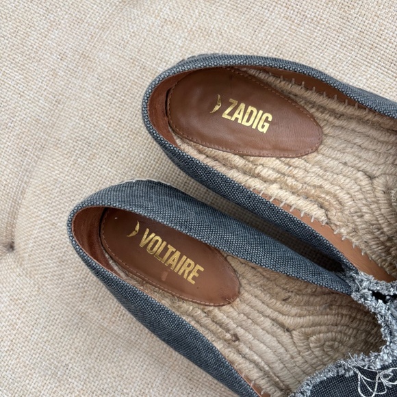 Zadig & Voltaire Canvas Espadrilles in Black/Gray EU Size 41 - Picture 3 of 11